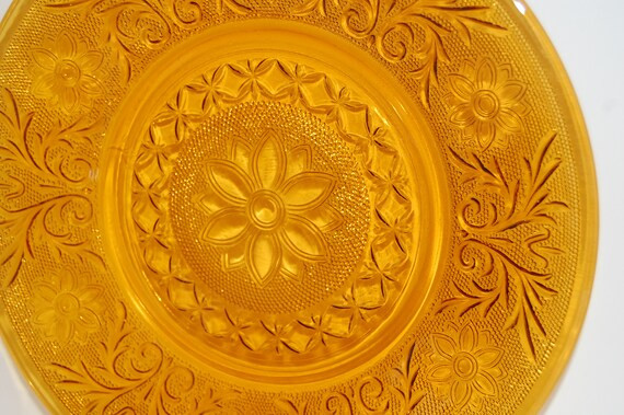 CHOICE 4 Dinner or 4 Salad Plates, Vintage Tiara Amber Sandwich Pattern, Pressed Glass, Glass Din... | Etsy (US)