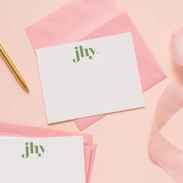 Cheerful Dot Monogram Personalized Stationery | Joy Creative Shop