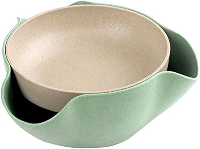 Plutreas Double Dish Pistachios Bowl, Snack Serving Bowl for Peanuts Pistachios Cherries Edamame ... | Amazon (US)