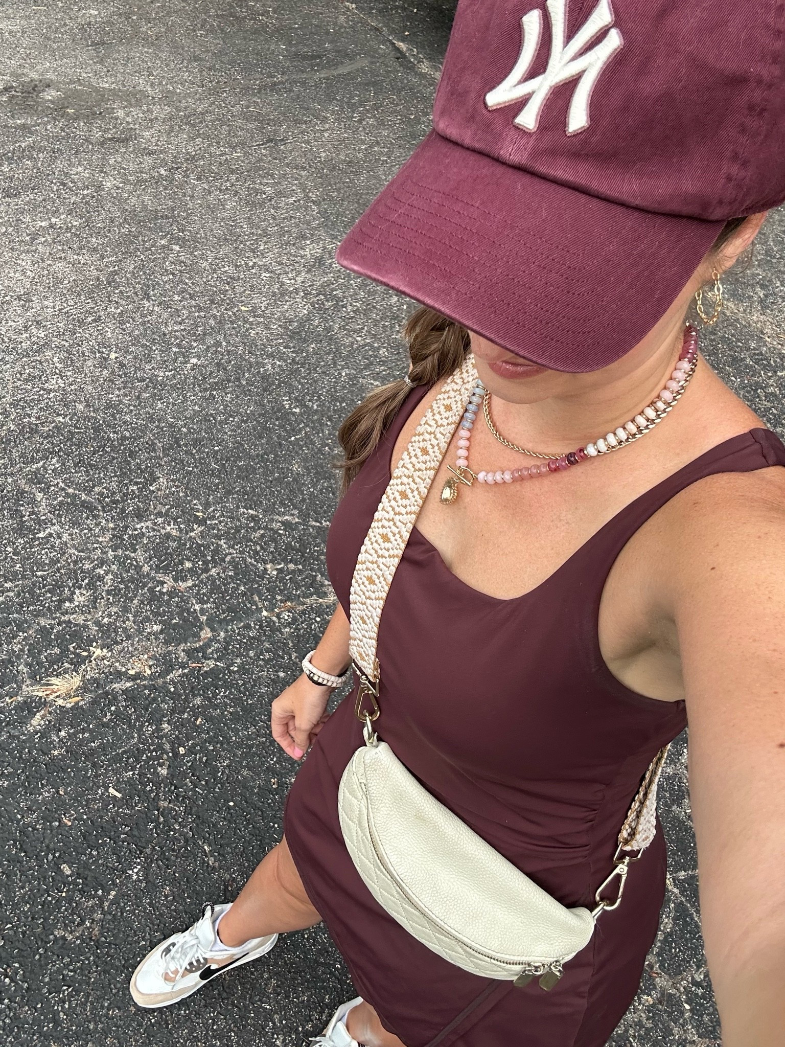 Today’s casual sports mom outfit! Wore this athletic dress with Nike sneakers, crossbody back and New York Yankees clean up hat from @abercrombie Love the color for fall!!

#LTKNYFW #LTKootd #LTKActive