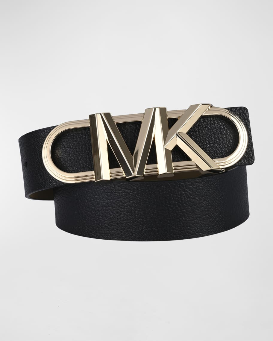 Michael Kors Logo Buckle Leather Waist Belt | Neiman Marcus