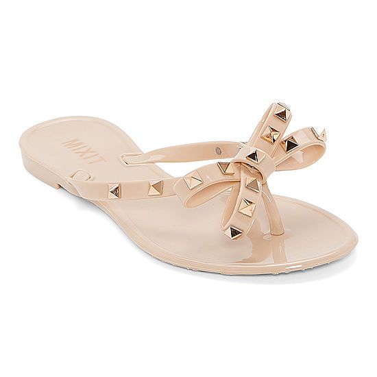 Mixit Womens Studded Bow Slide Sandals | JCPenney