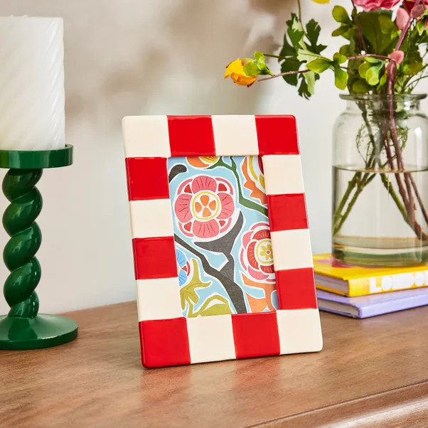 Striped Ceramic Photo Frame | Dunelm (migrated)