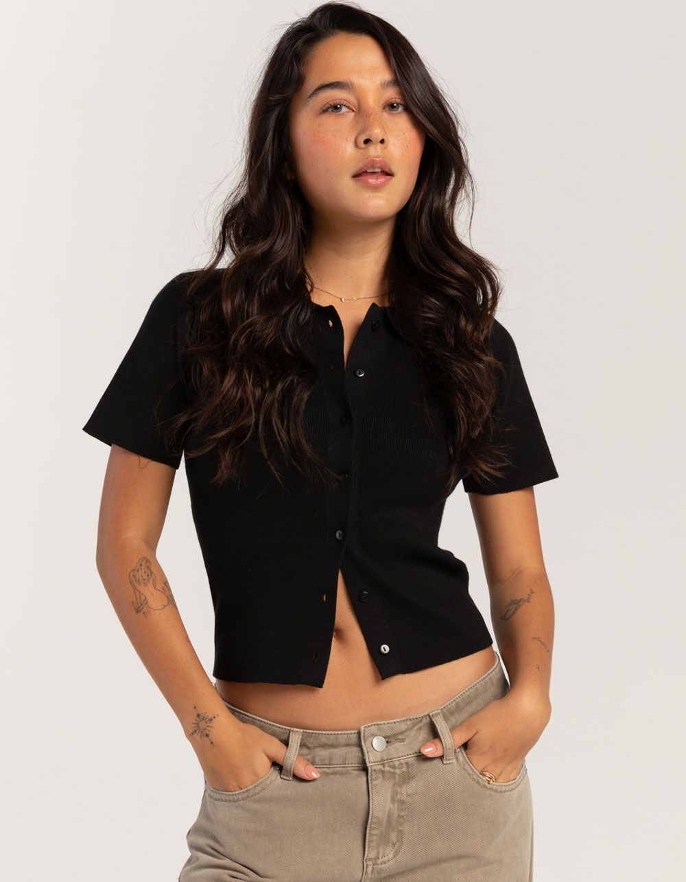 RSQ Womens Button Up Polo Shirt | Tillys