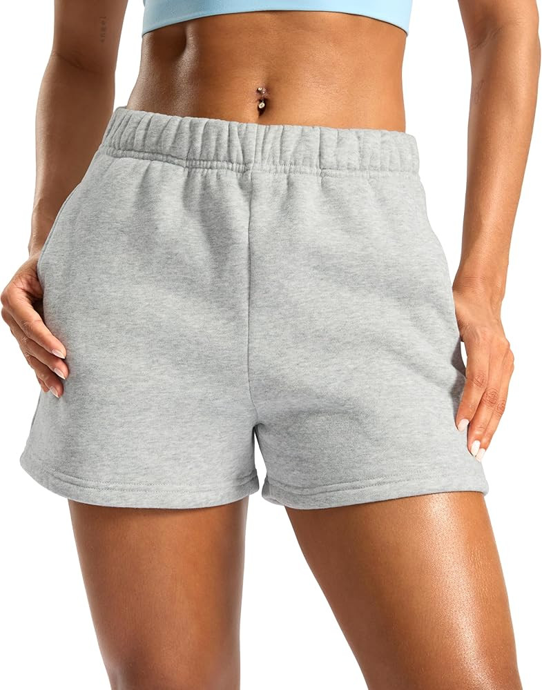 Soothfeel Women's Sweat Shorts with Pockets High Waisted Comfy Athletic Lounge Cotton Shorts for ... | Amazon (US)
