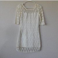 Abercrombie & Fitch Size 2 New York Women's White Lace Dress/3/4 Sleeve Dress/Mini Dress | Etsy (US)