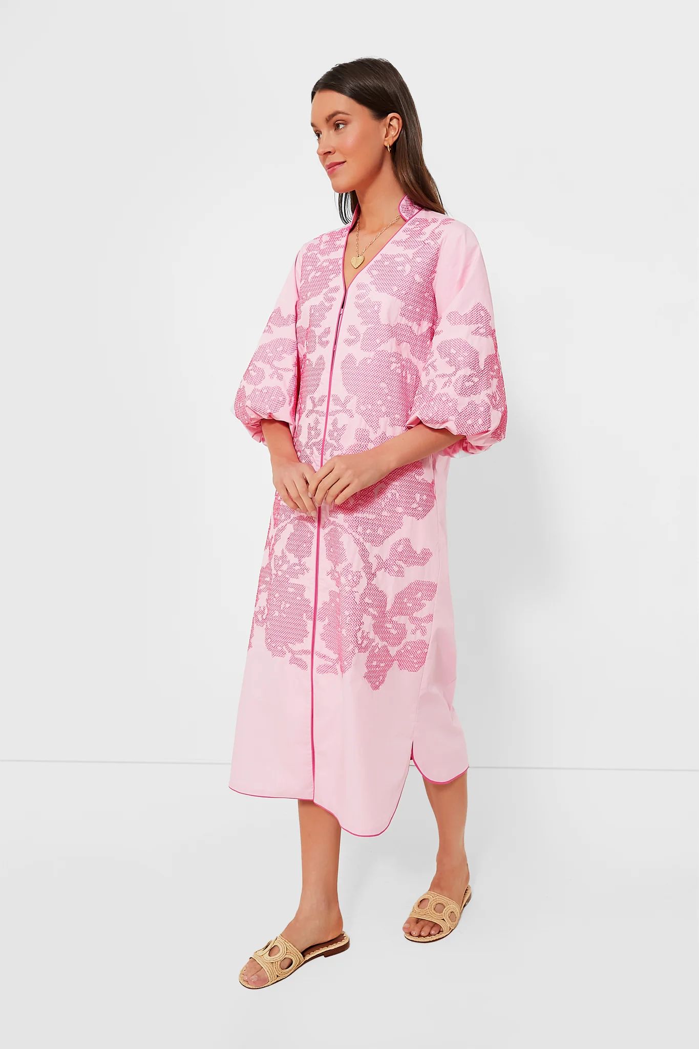Pink Embroidery Arem Caftan | Tuckernuck (US)