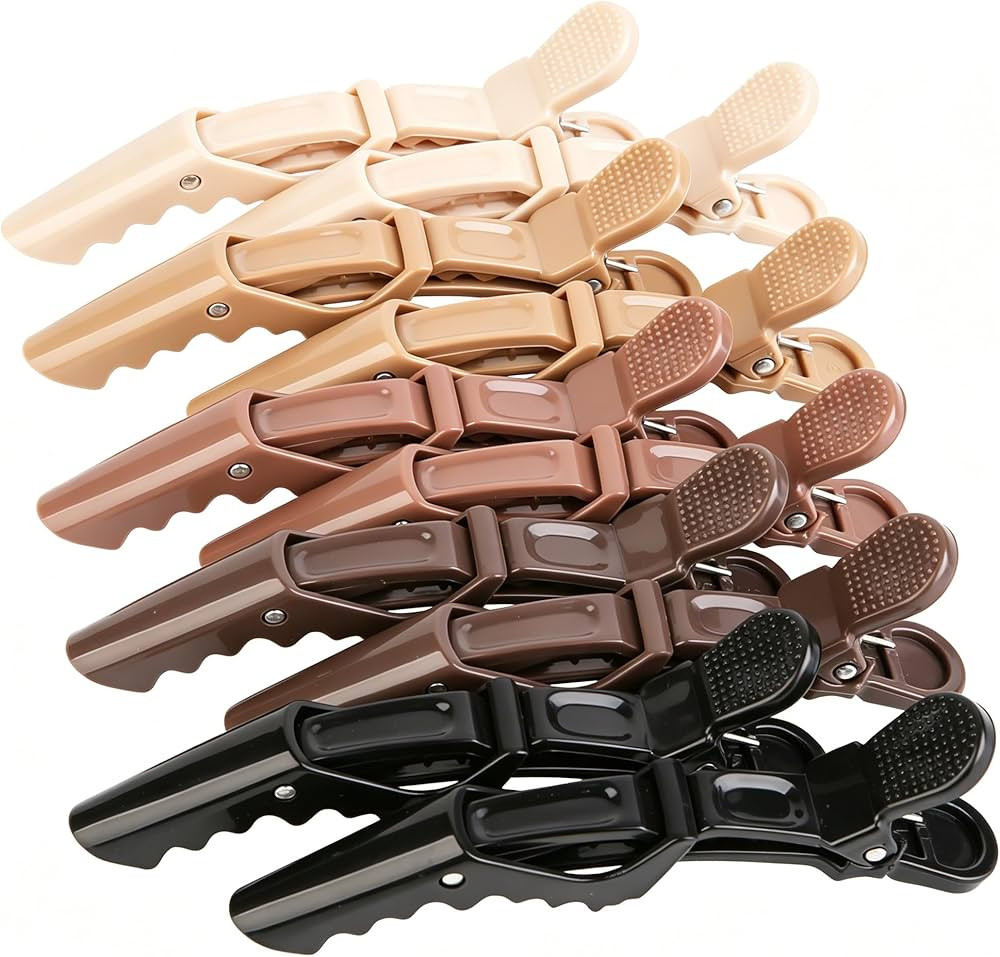 HH&LL Professional Alligator Hair Clips, 10 Pack Large Styling Sectioning Clips in Neutral Earth ... | Amazon (US)