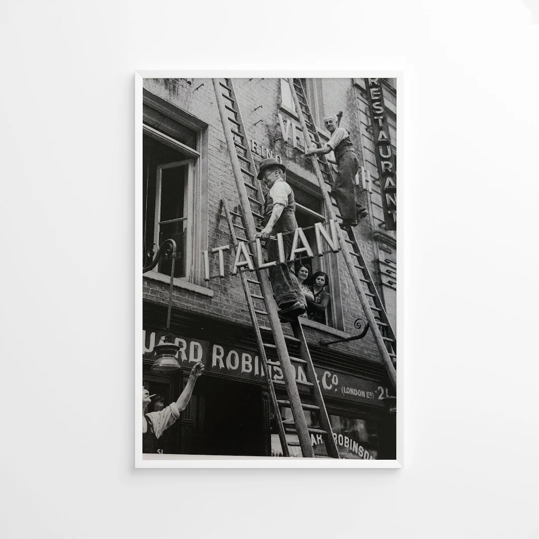 Italian Restaurant in London 1940, Vintage Print, Photography Print, Black White Photo Print, Lif... | Etsy (US)