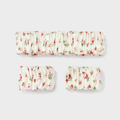Hair Headwrap with Cuffs Set 3pc - Wild Fable™ Cream Floral | Target