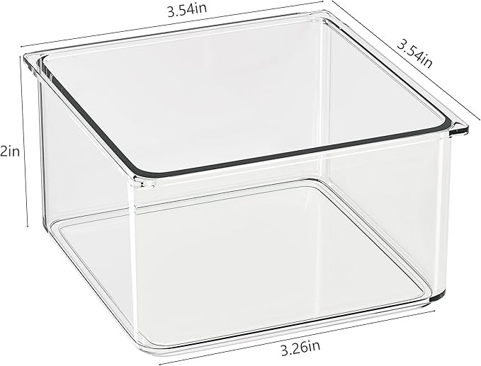 Hudgan 24 PCS Clear Plastic Drawer Organizer Set Stackable Square Vanity Organizers and storage f... | Amazon (US)