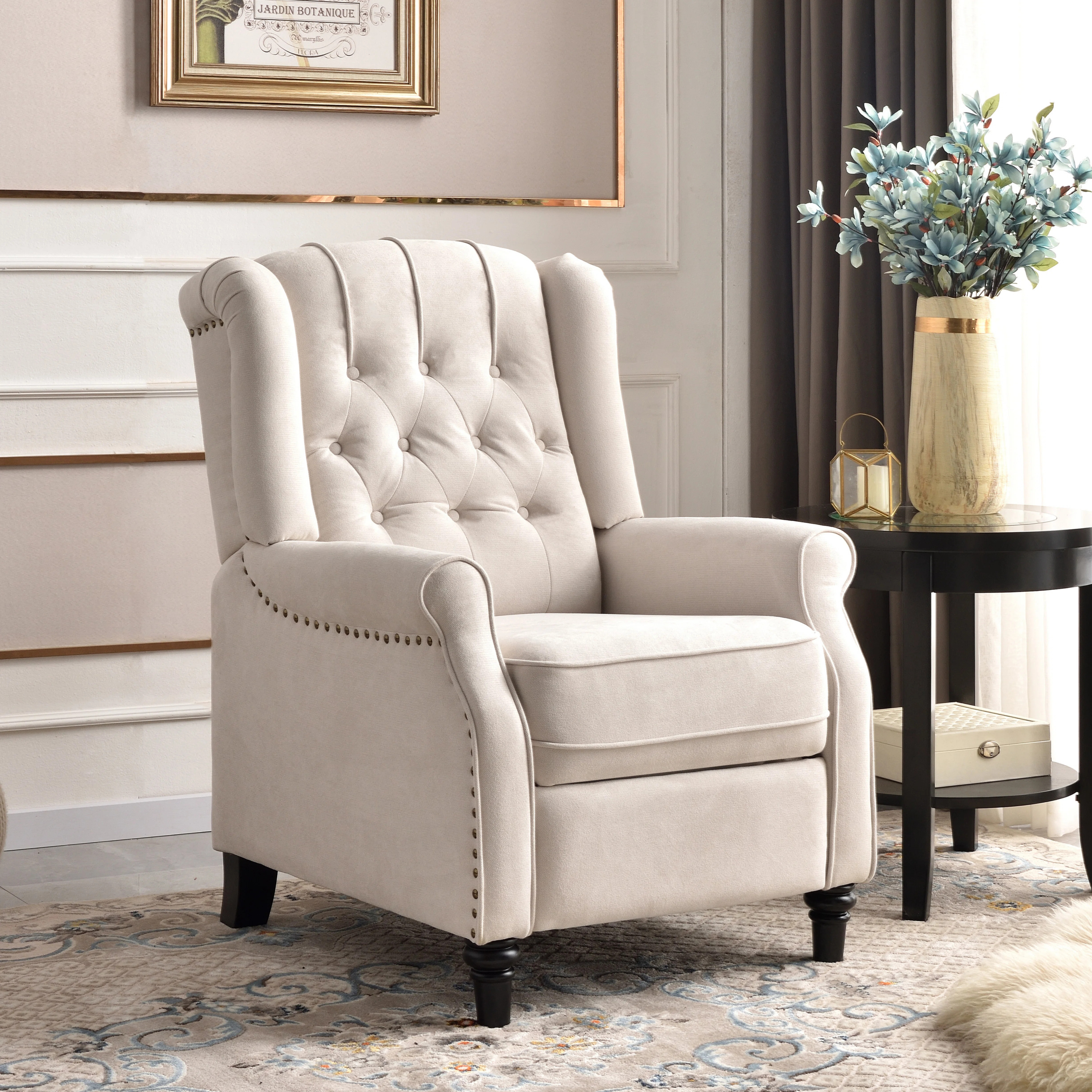 29.5" Wide Classic Push Back Recliner with Thufted Back and Rivets | Wayfair North America