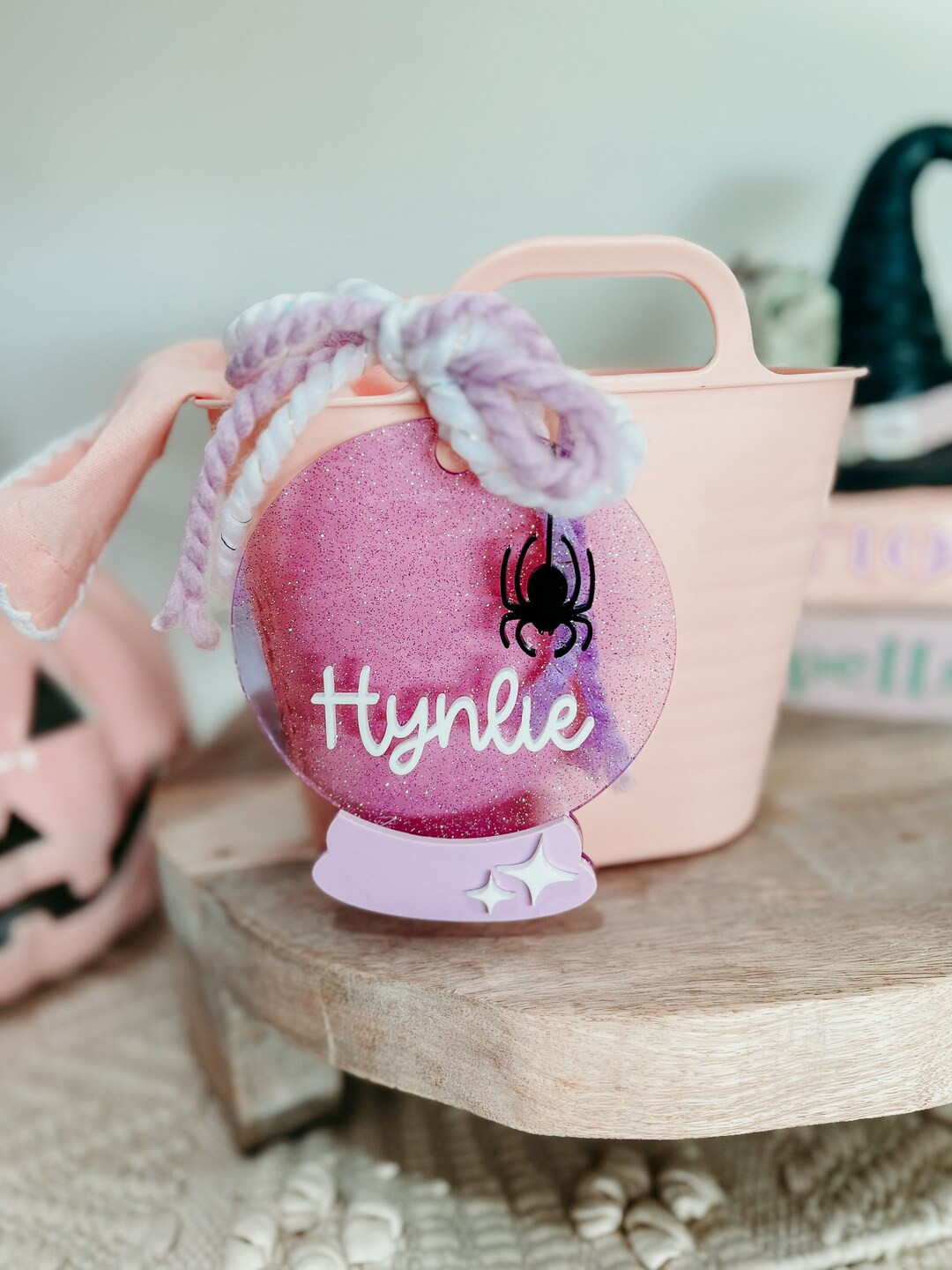 Crystal Ball Halloween Basket Tag, Boo Basket, Halloween Bucket Personalized Basket Tag, Kids Hal... | Etsy (US)