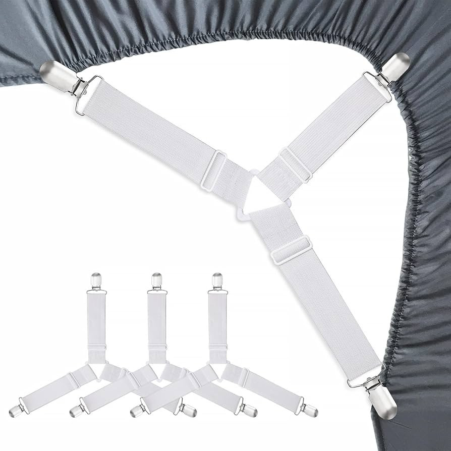 Bed Sheet Holder Straps Fitted Sheet Keepers Bedsheet Holders Fasteners - Elastic Adjustable Beds... | Amazon (US)