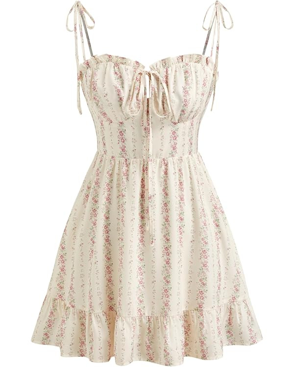 CIDER Womens Summer Dresses Floral Spaghetti Strap Cute Vacation Sundress Dress Boho Casual Outfi... | Amazon (US)