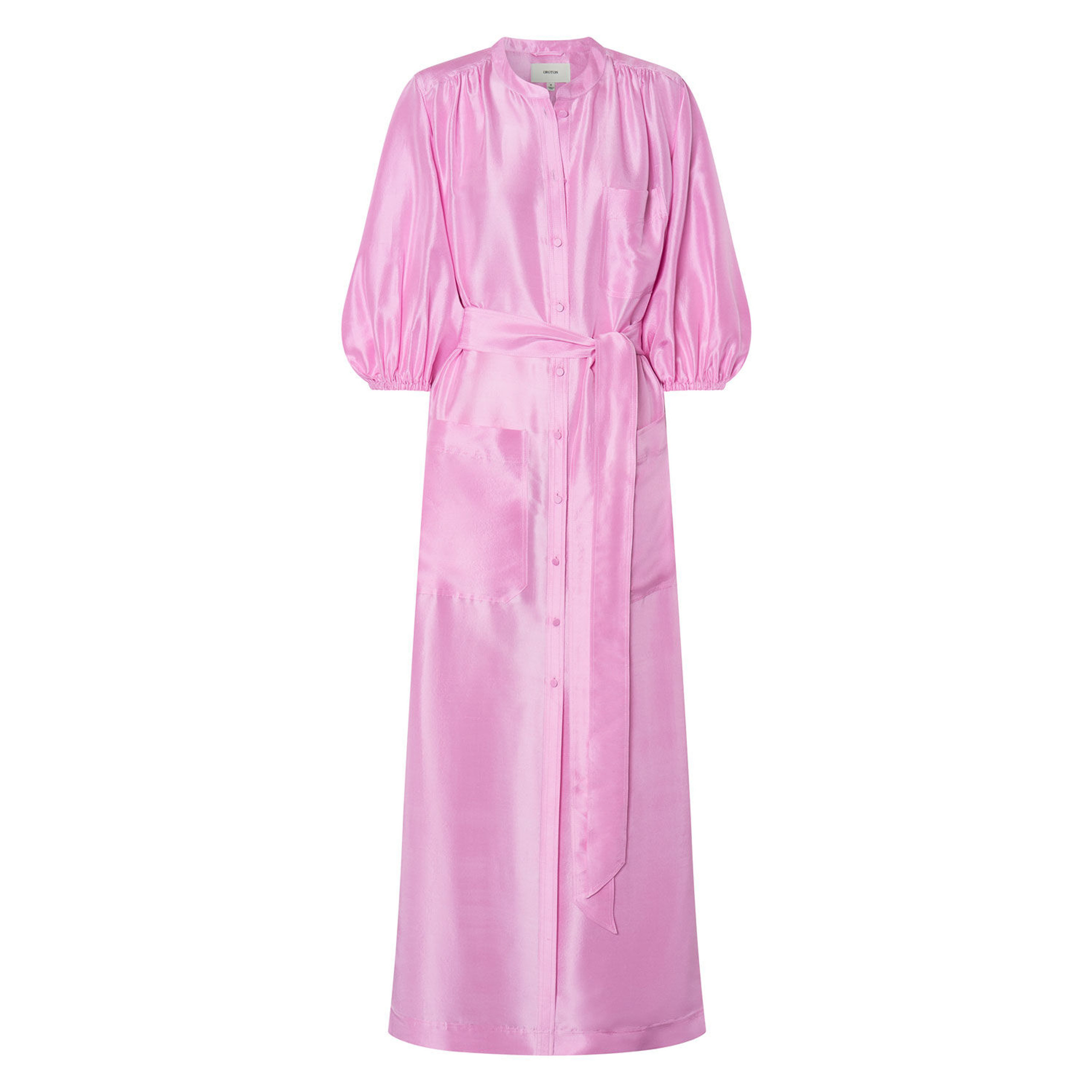 Oroton Column Shirt Dress Bright Foxglove | Oroton