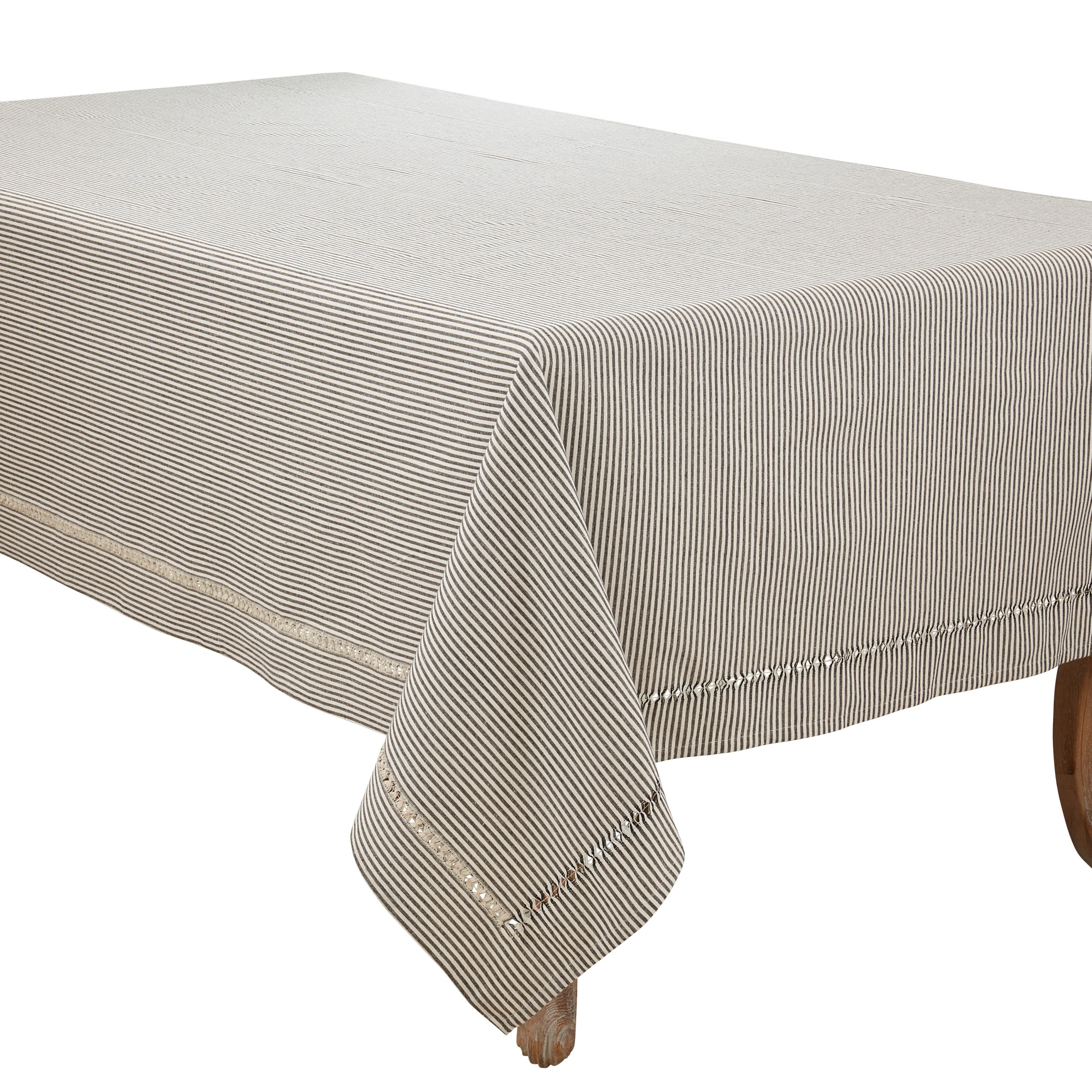Saro Tablecloth With Stripe Hemstitch Design & Reviews | Wayfair | Wayfair North America