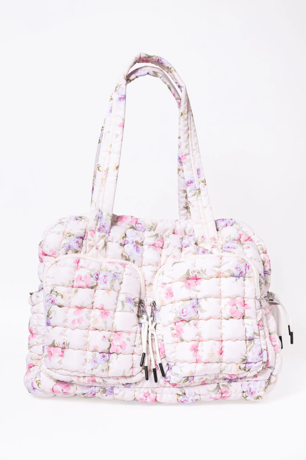 Pink Floral Quilted Puffy Weekender SALE | Pink Lily