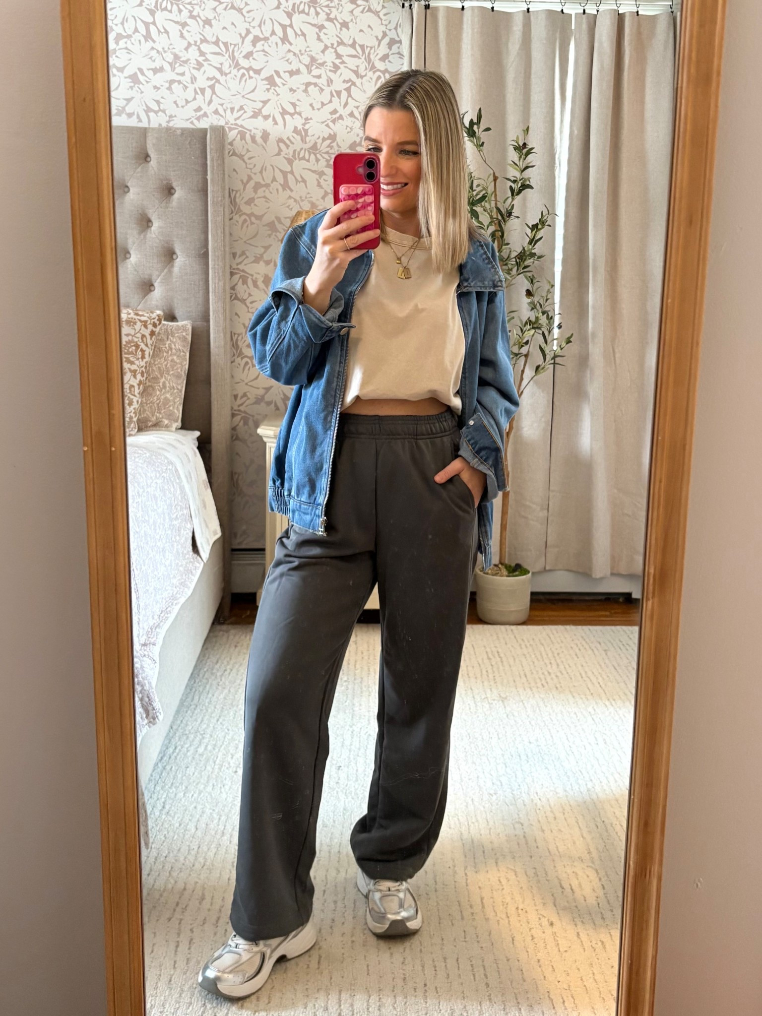 Casual sports night under the lights!  Loving this denim jacket so much. Top is an acid washed look- cap sleeve and cute!! Pants are incredible length for petites- I am 5’1 ! Sneakers- Walmart 

#LTKPetite #LTKootd #LTKSaleAlert