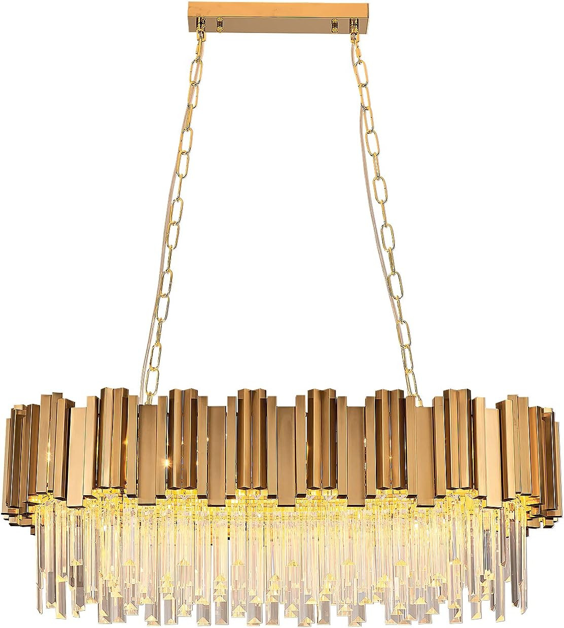 Modern Crystal Chandeliers,Gold Luxury Pendant Ceiling Light Contemporary Raindrop Crystal Chande... | Amazon (US)