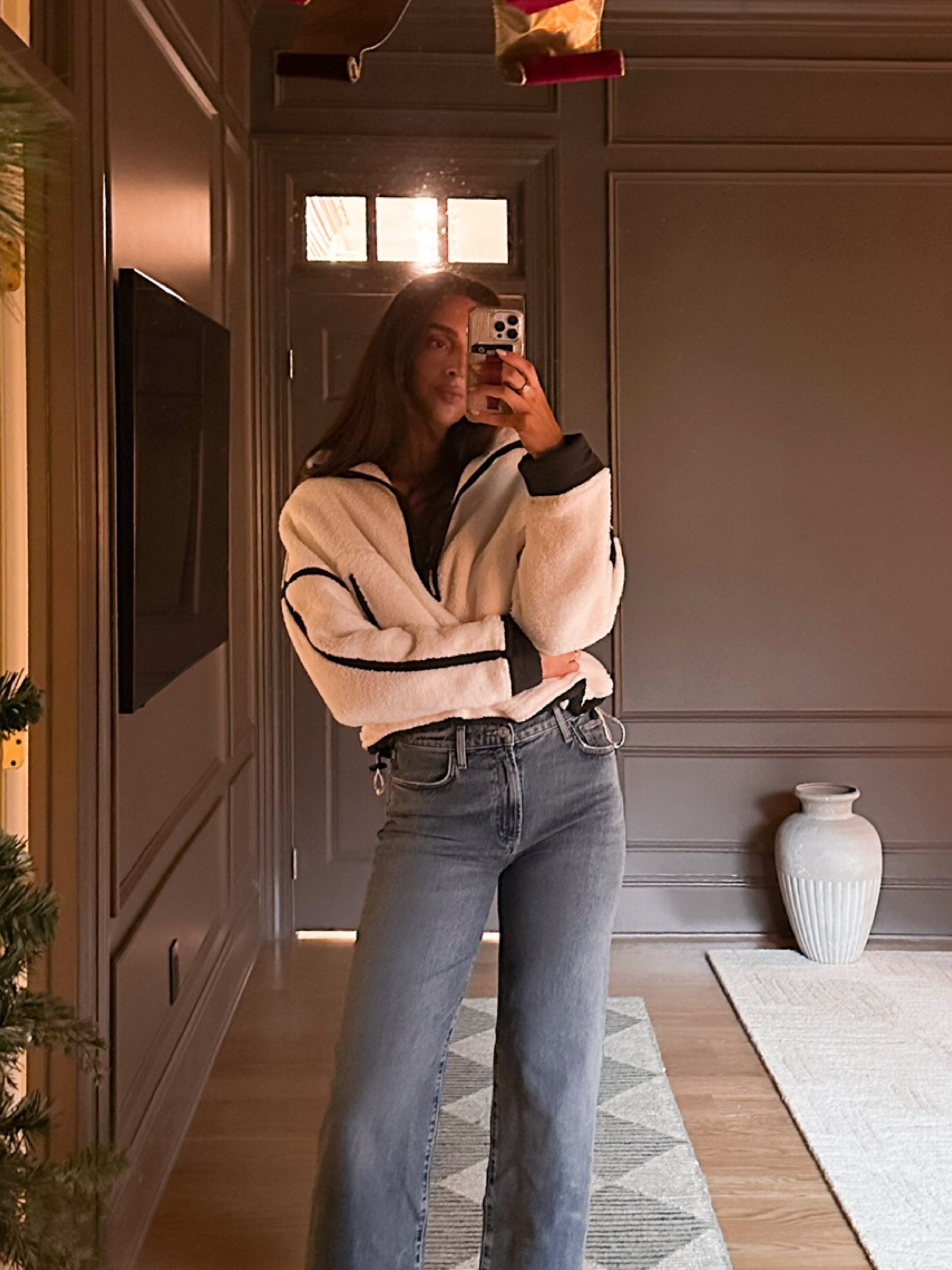 This Free People white with black lining Sherpa has become a quick fav. Got mine at Evereve, but linking where it’s available (sizes are limited)! Linked similar as well

#LTKWatchNow #LTKStyleTip #LTKSeasonal