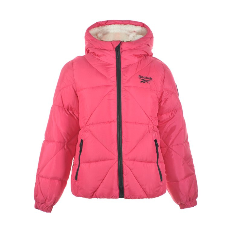 Reebok Girls' Sherpa Lined Puffer Jacket - pink, 7 - 8 (Big Girls) | Walmart (US)