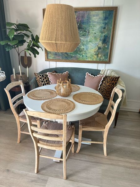 I grabbed my leopard pillows from my storage and added them to my dining area with the scalloped pillows. Love the look | home decor | home accessories | modern cottage | #homedecor

#LTKhome #LTKstyletip