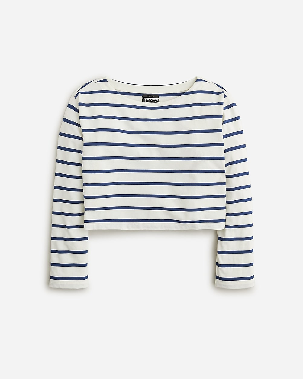 Cropped boatneck T-shirt in mariner cotton | J. Crew US
