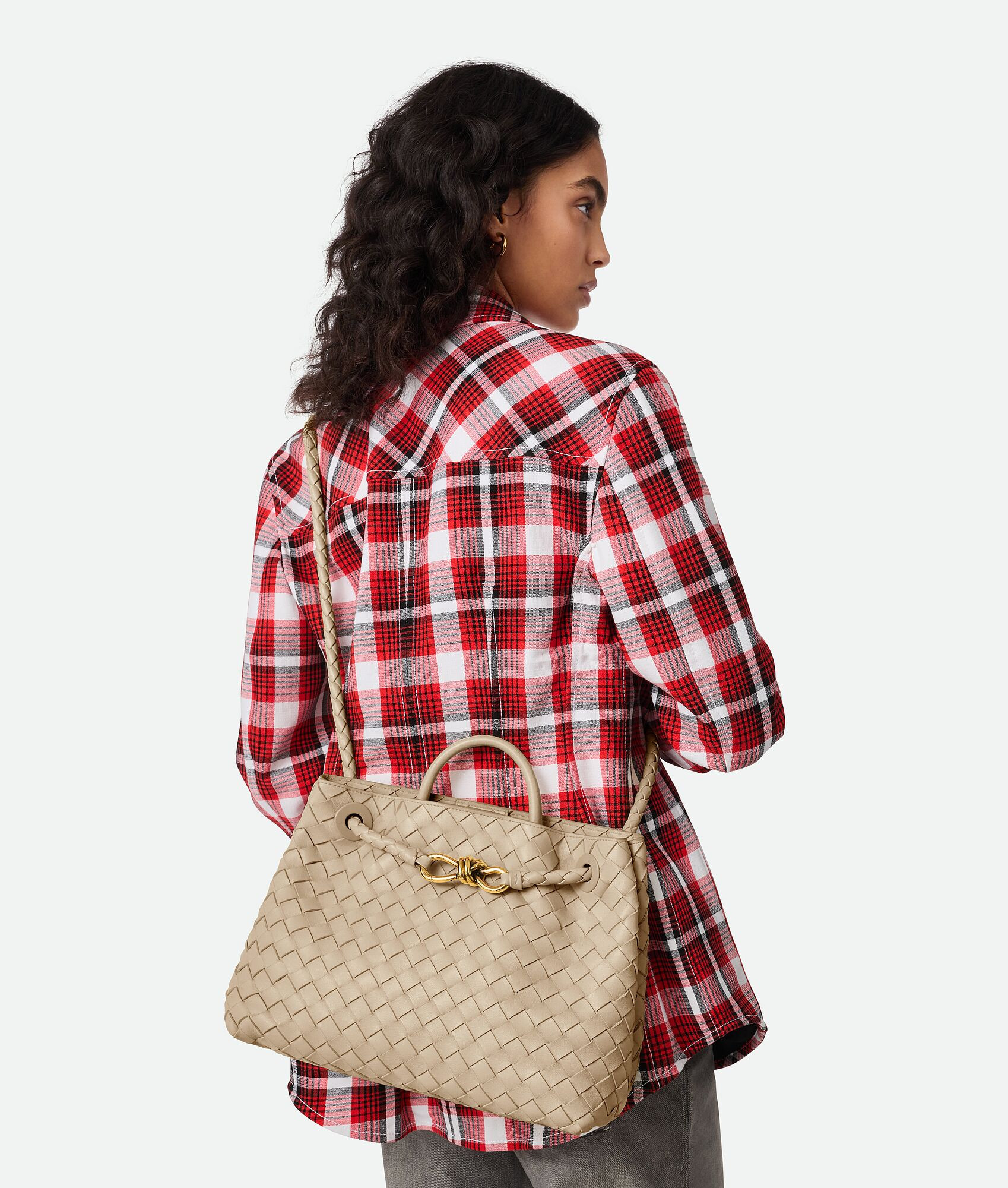 Bottega Veneta® Women's Andiamo in Ecru. Shop online now. | Bottega Veneta