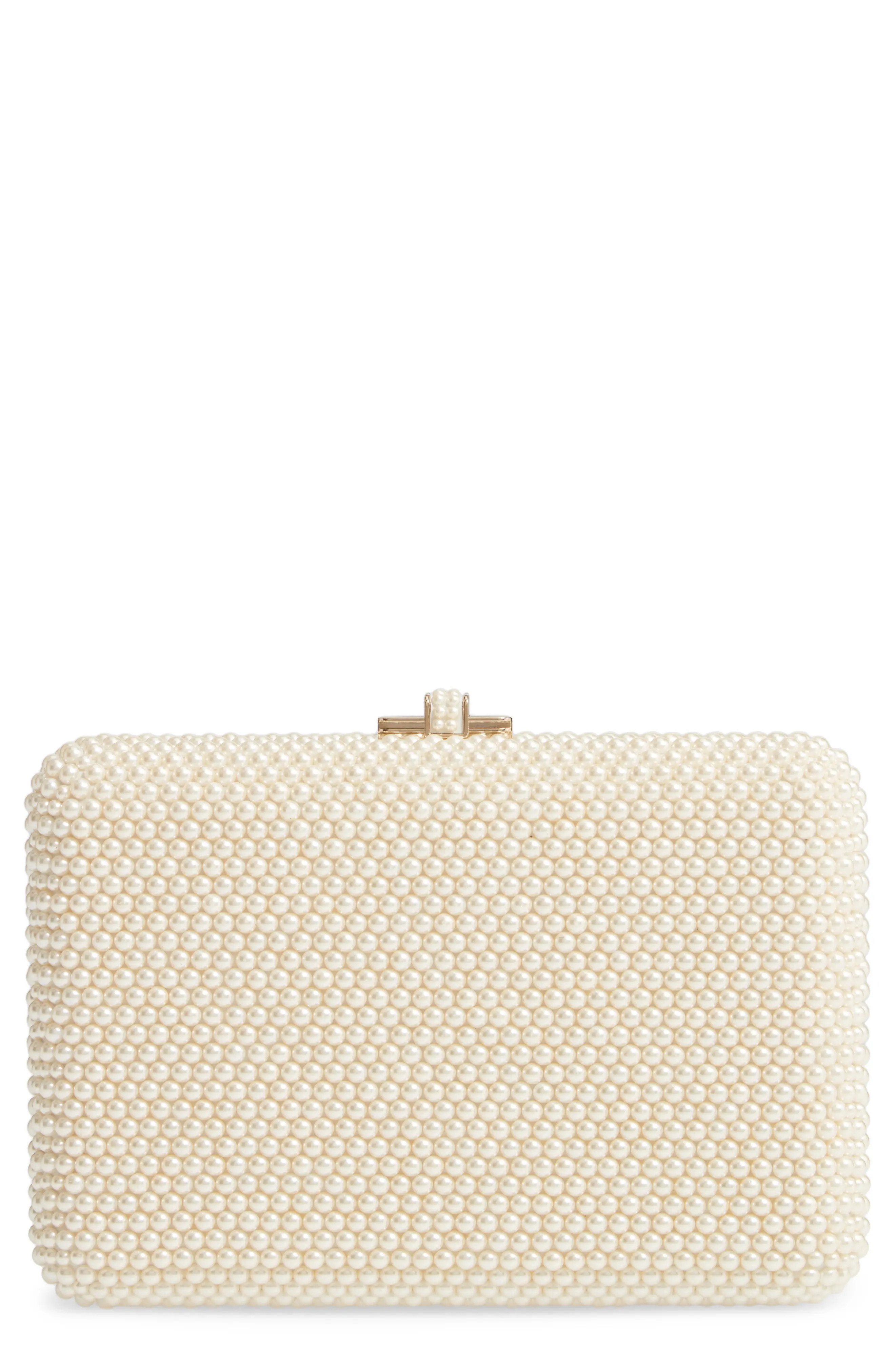 Judith Leiber Slim Slide Imitation Pearl Clutch - Ivory | Nordstrom
