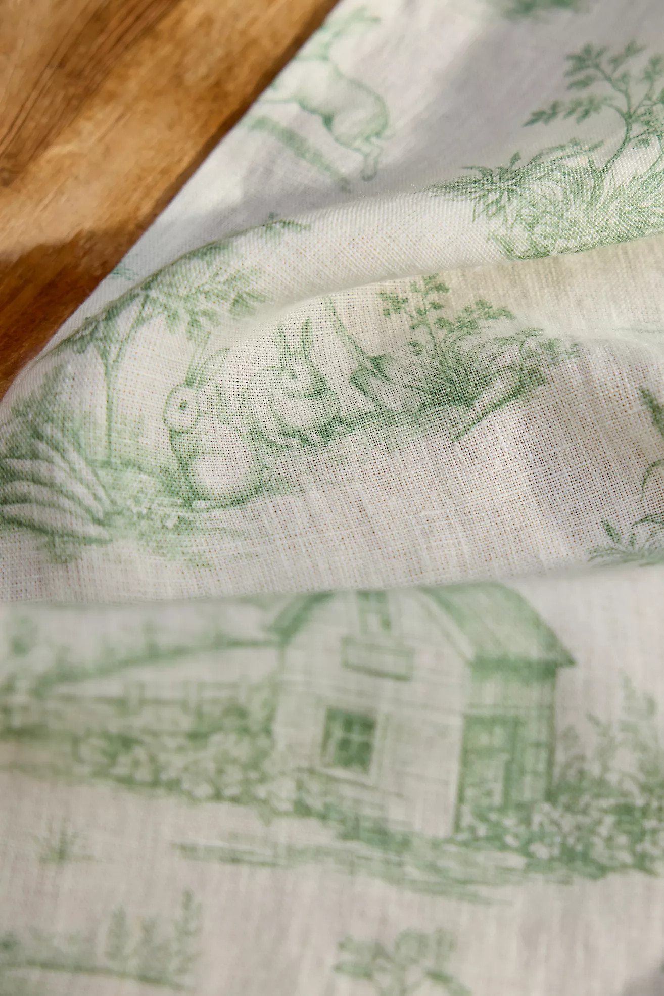 Bunny Toile Linen Dish Towel | Anthropologie (US)