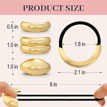 3PCS Metal Hair Tie For Women,Gold Hair Cuffs,Metal Geometric Gold Hair Ties, Hair Accessories St... | Amazon (US)