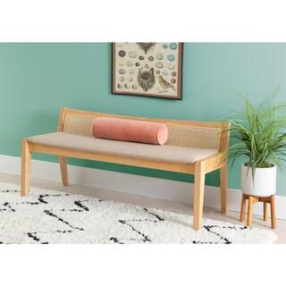 Powell Company Tara Natural Rattan Cane Bench with Back HD1546S20B - The Home Depot | The Home Depot