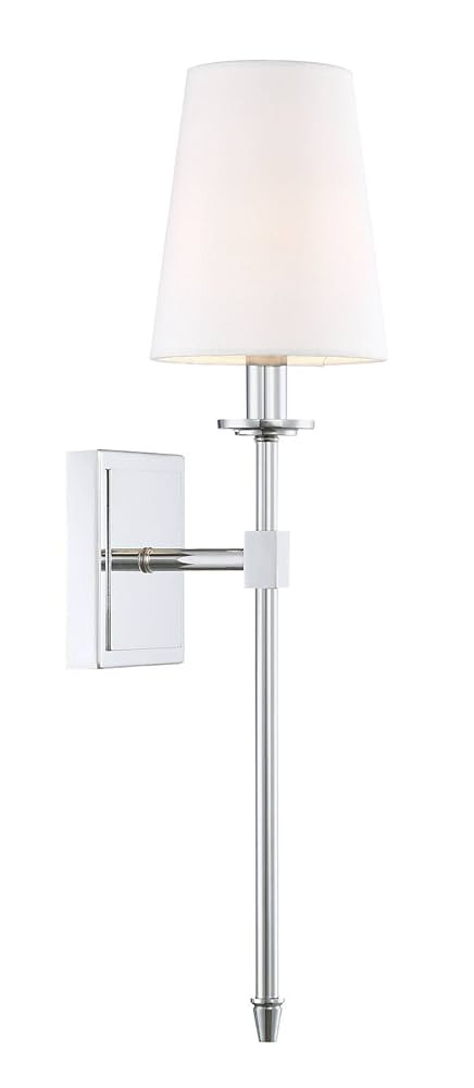 Kira Home Torche 20" Wall Sconce/Wall Light + Linen Shade, Chrome Finish | Amazon (US)