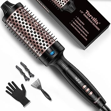 Terviiix Thermal Brush 1.77 Inch Quick Heating Makes Hair Silky Smooth, Ceramic Tourmaline Ionic ... | Amazon (US)