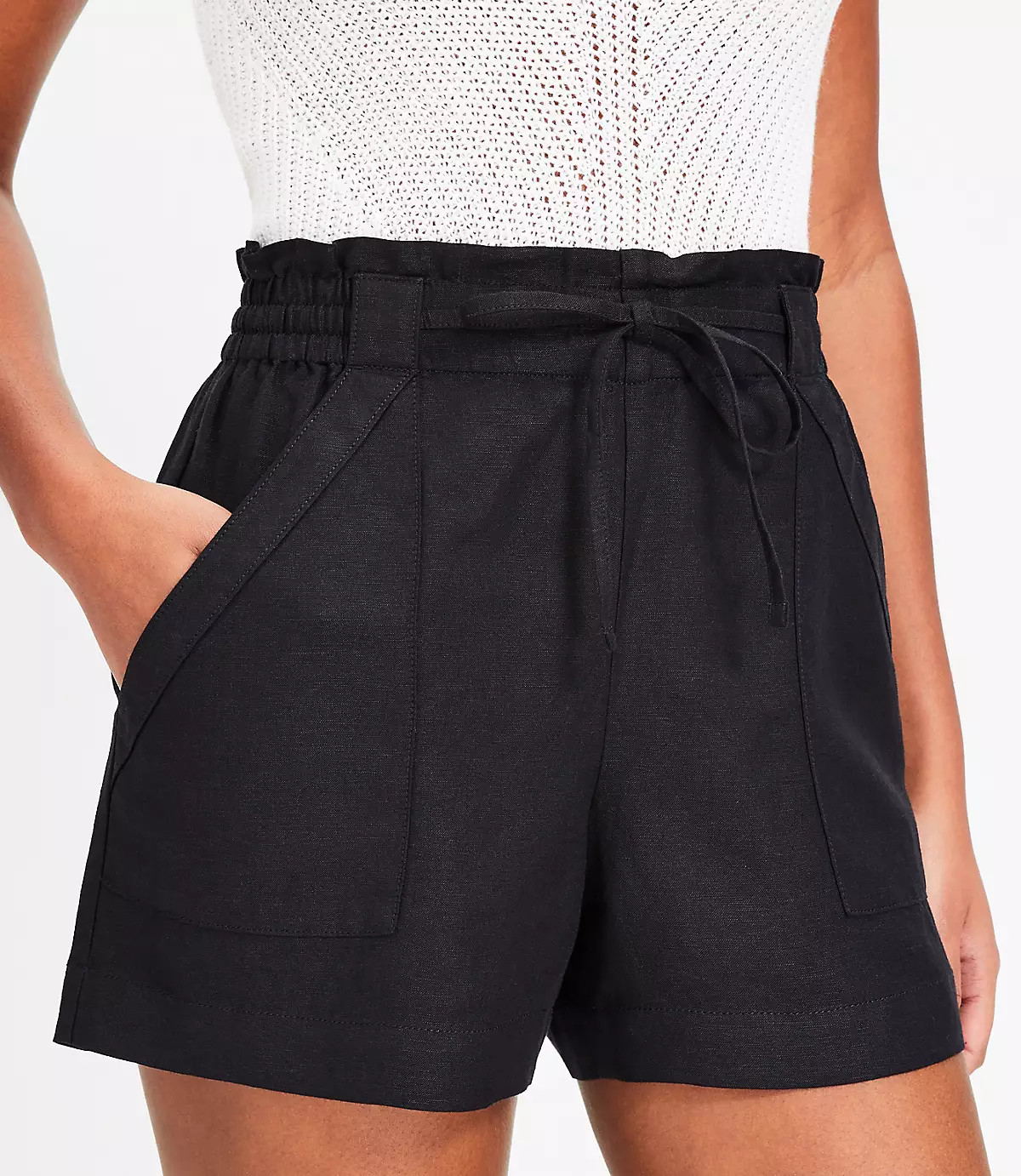 Pull On Linen Blend Shorts | LOFT