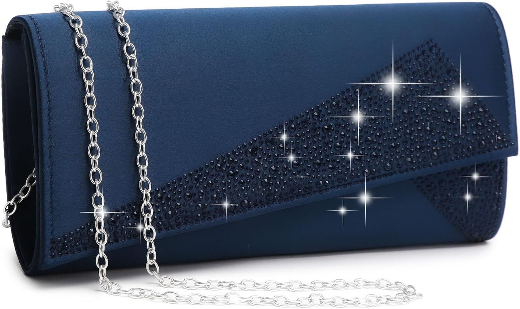 Dasein Women's Satin Rhinestone Clutch Evening Bags Sparkle Glitter Shiny Purse Handbag for Party... | Amazon (US)