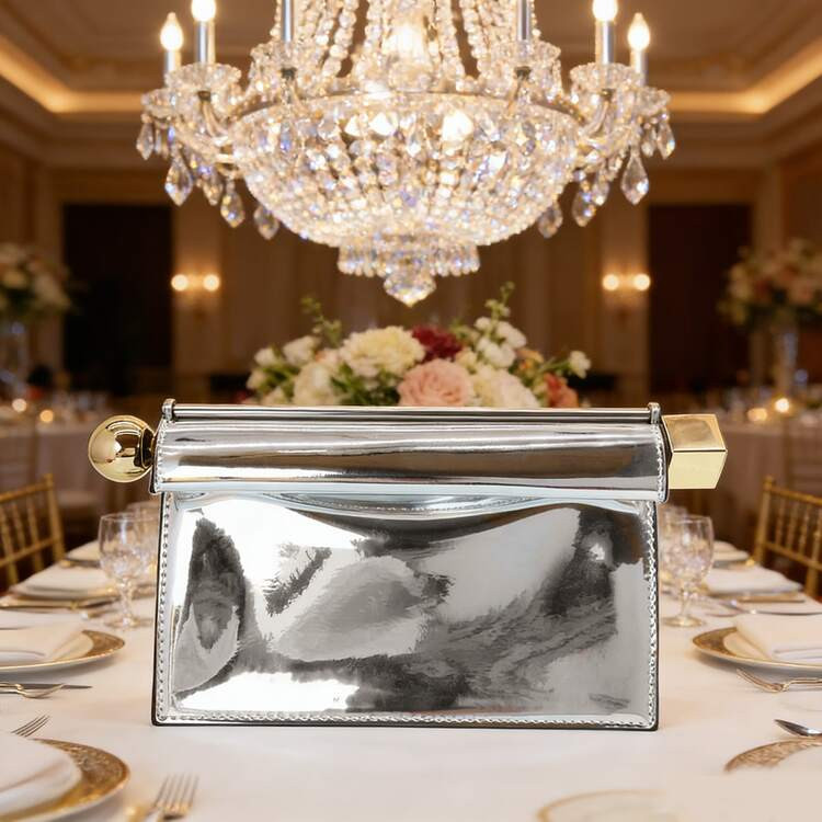 Shiny Metallic Rolltop Clutch | SHEIN