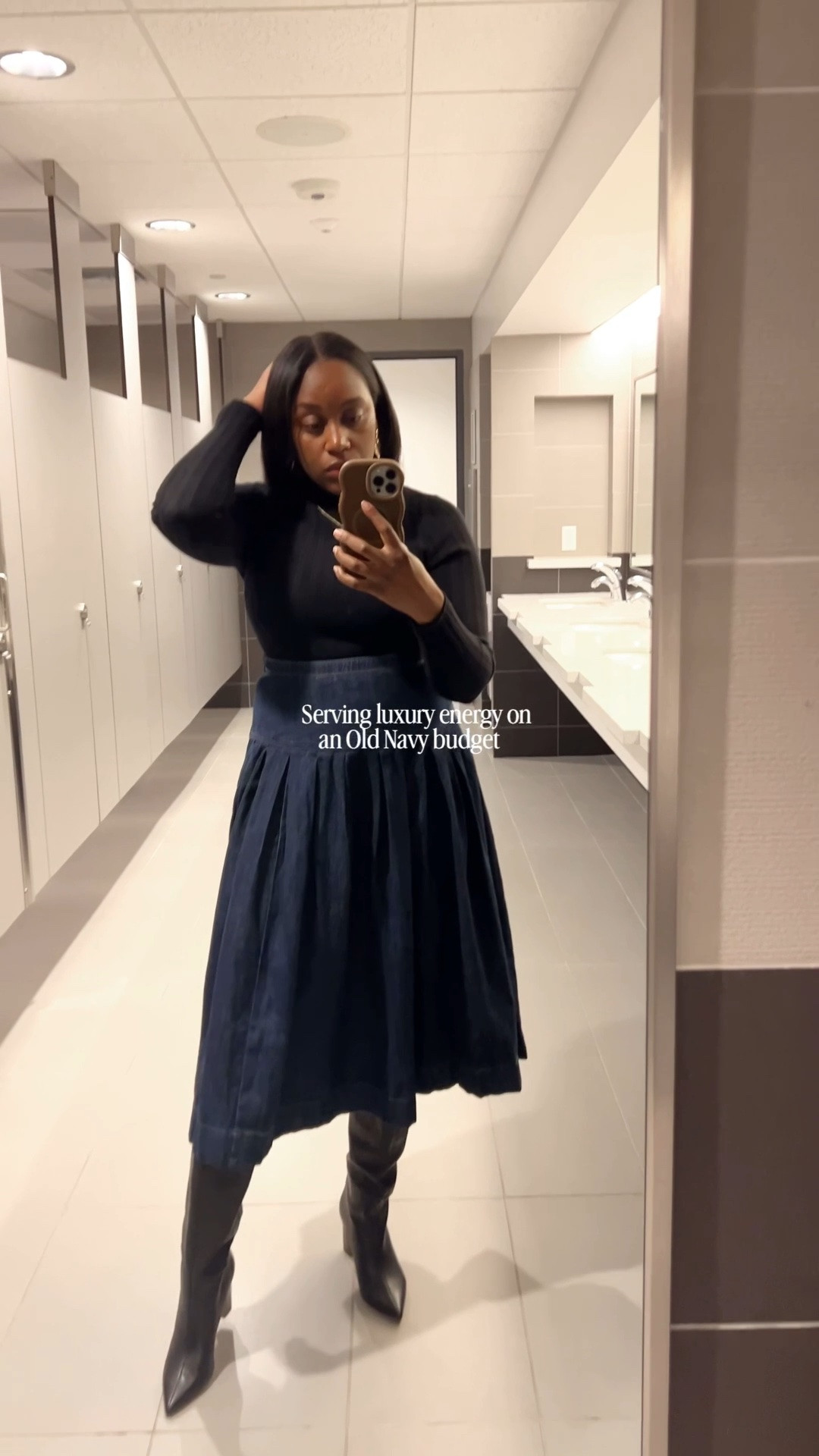 This Old Navy x Christopher John Rogers skirt is soooo luxe and just great quality!! Some sizes are still available. 🖤

#LTKWorkwear #LTKootd