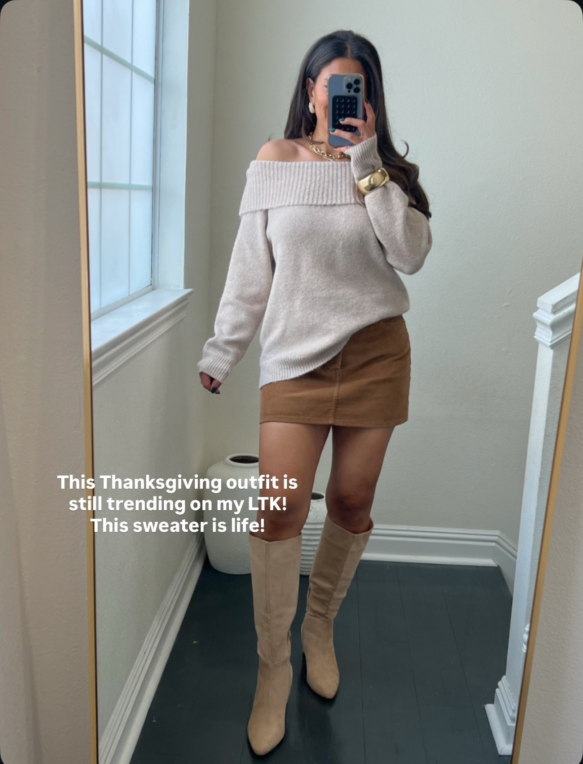 Obsessed with this sweater. Wearing medium in the sweater 

#LTKootd #LTKHoliday #LTKFindsUnder50