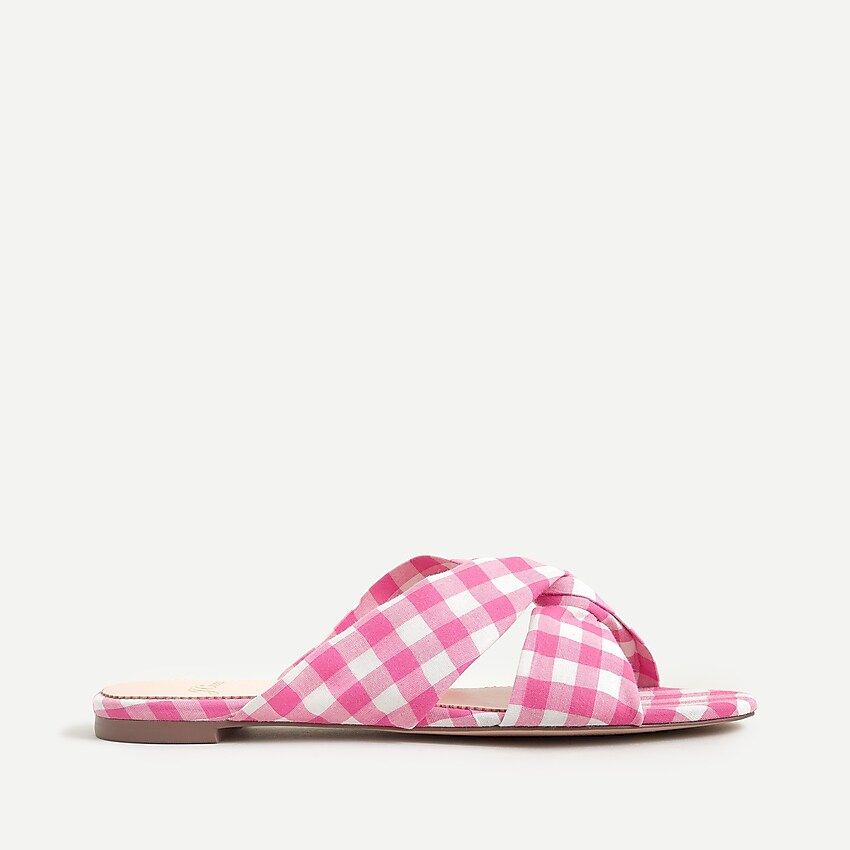 Twisted-knot sandals in cotton gingham | J.Crew US