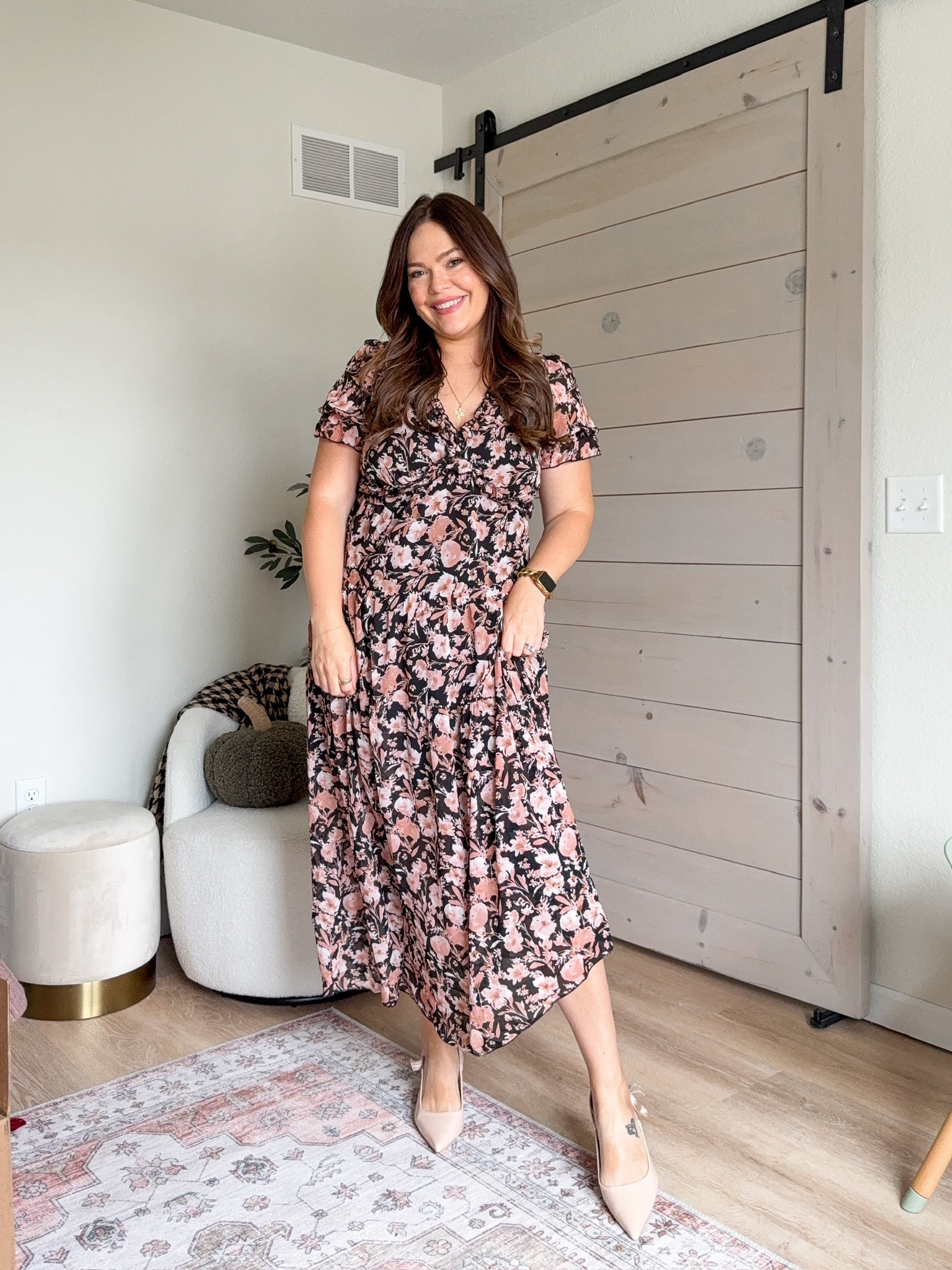 Perfect fall dress for a wedding guest - wearing size large // Fall wedding. Fall family photos dress. Fall dress. Fall fashion.

#LTKWedding #LTKFindsUnder50 #LTKStyleTip