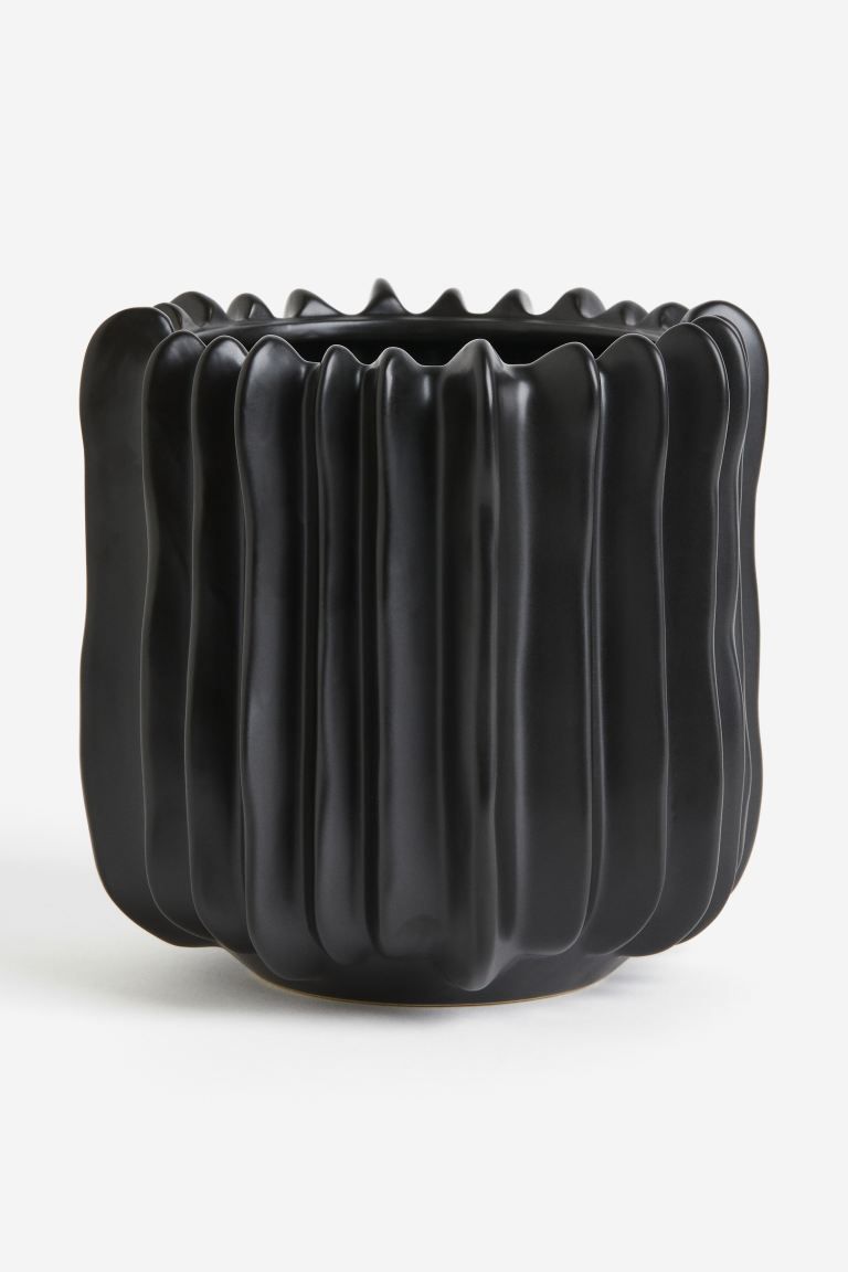 Stoneware Plant Pot - Black - Home All | H&M US | H&M (US)