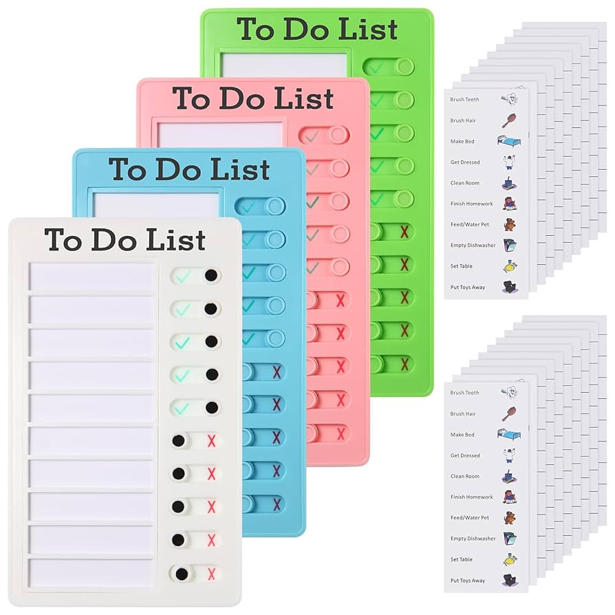 Aleric 4 Pcs Chores Chart for Kids, Daily Routine Chore Chart for Kids, Visual Schedule for Kids ... | Amazon (US)