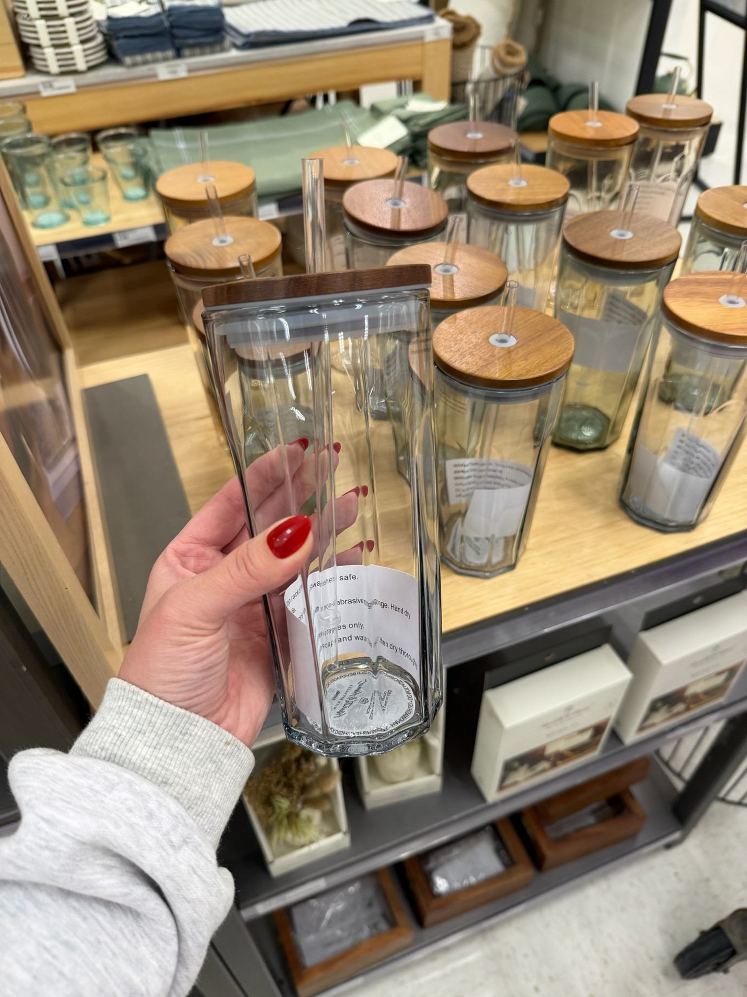 This 21oz glass tumbler from Hearth & Hand with Magnolia is my favorite way to stay hydrated and it is currently 30% off! I love the sleek wooden lid and the beautiful blue tint—it actually comes in three different colors so you can pick your favorite. It feels so high-quality and aesthetic, making it the perfect desk accessory or everyday cup. 

accolade crew neck pullover, chocolate brown outfit, date night outfits, dark wash denim, silver hardware, analog hobbies, valentines outfit women, knits and shawls, valentines day outfit women, vacation outfits beach, hearth and hand, glass tumbler, aesthetic cup, target sale, magnolia home, neutral aesthetic, kitchen finds, water bottle, target home, joanna gaines style 

 #LTKValentine #LTKmorningroutine #LTKHome