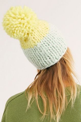 Cozy Up Color Block Pom Beanie | Free People (Global - UK&FR Excluded)