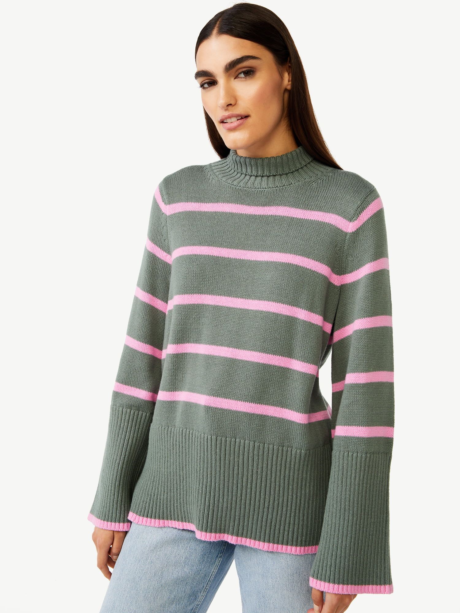 Free Assembly Women's Tall Ribbed Turtleneck Sweater Top - Walmart.com | Walmart (US)