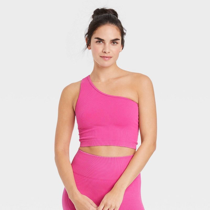 Women's Ribbed Seamless One Shoulder Bra - JoyLab™ | Target