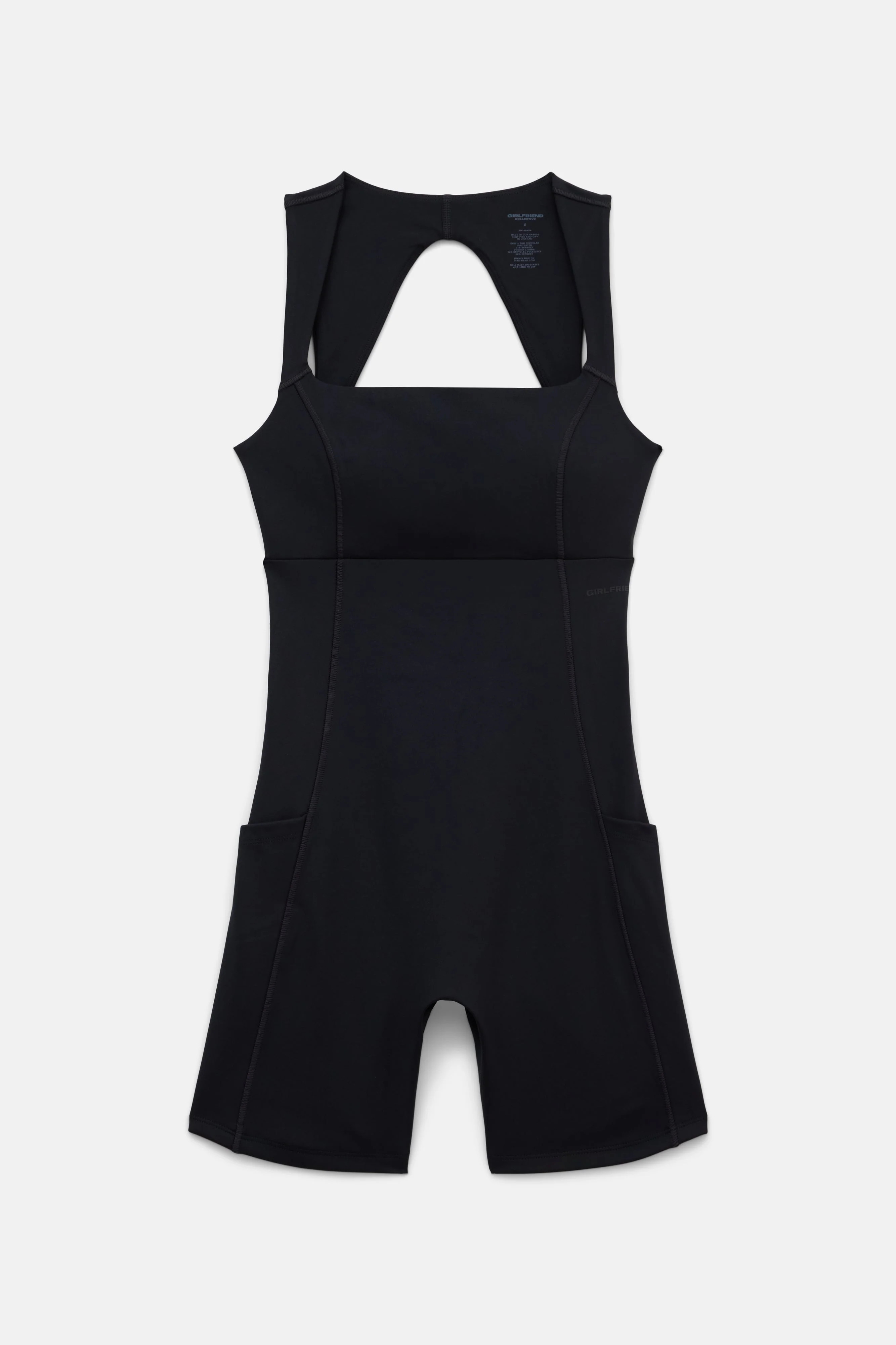 Black Tina Open Back Unitard | Girlfriend Collective