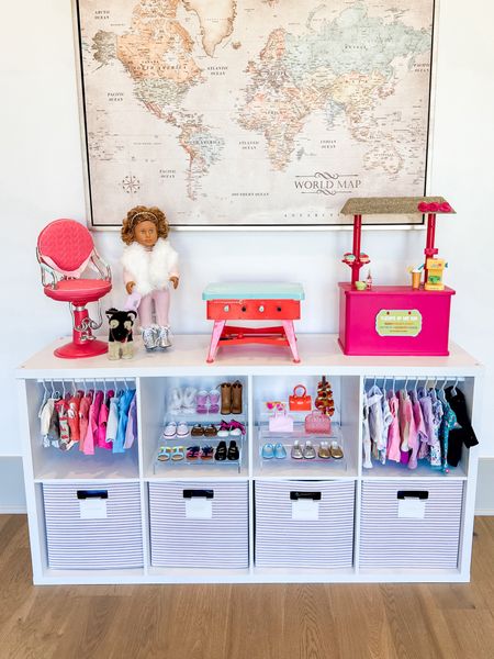 Organizing our client's daughter's collection of American Girl dolls and accessories was an absolute delight. Pink vibes everywhere – because, let's be honest, there's no such thing as too much pink! 💖🎀 

#LTKhome #LTKkids #LTKfindsunder50